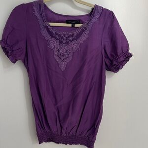 Sanctuary Purple Lace Detail Blouse